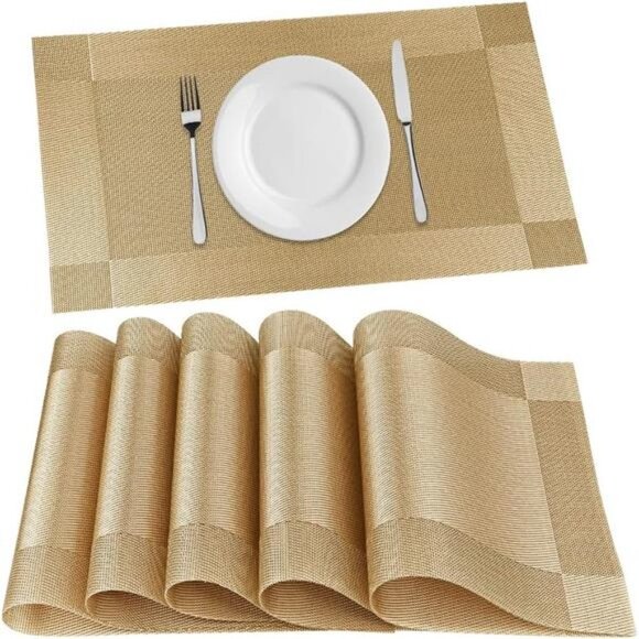 Placemats, Place Mats for Kitchen Dining Table, Heat-Resistant Anti-Skid Stain - Picture 1 of 7